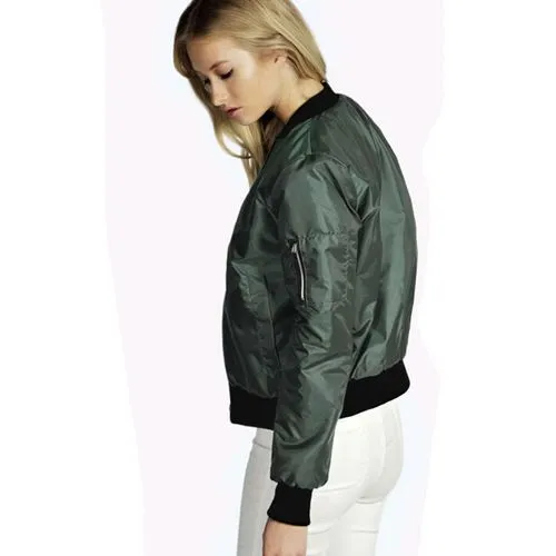 Women's Casual Solid Color Zipper Zipper Coat Jacket