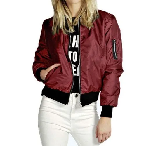 Women's Casual Solid Color Zipper Zipper Coat Jacket