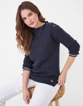 Women's Button Shoulder Knit Jumper from Crew Clothing Company