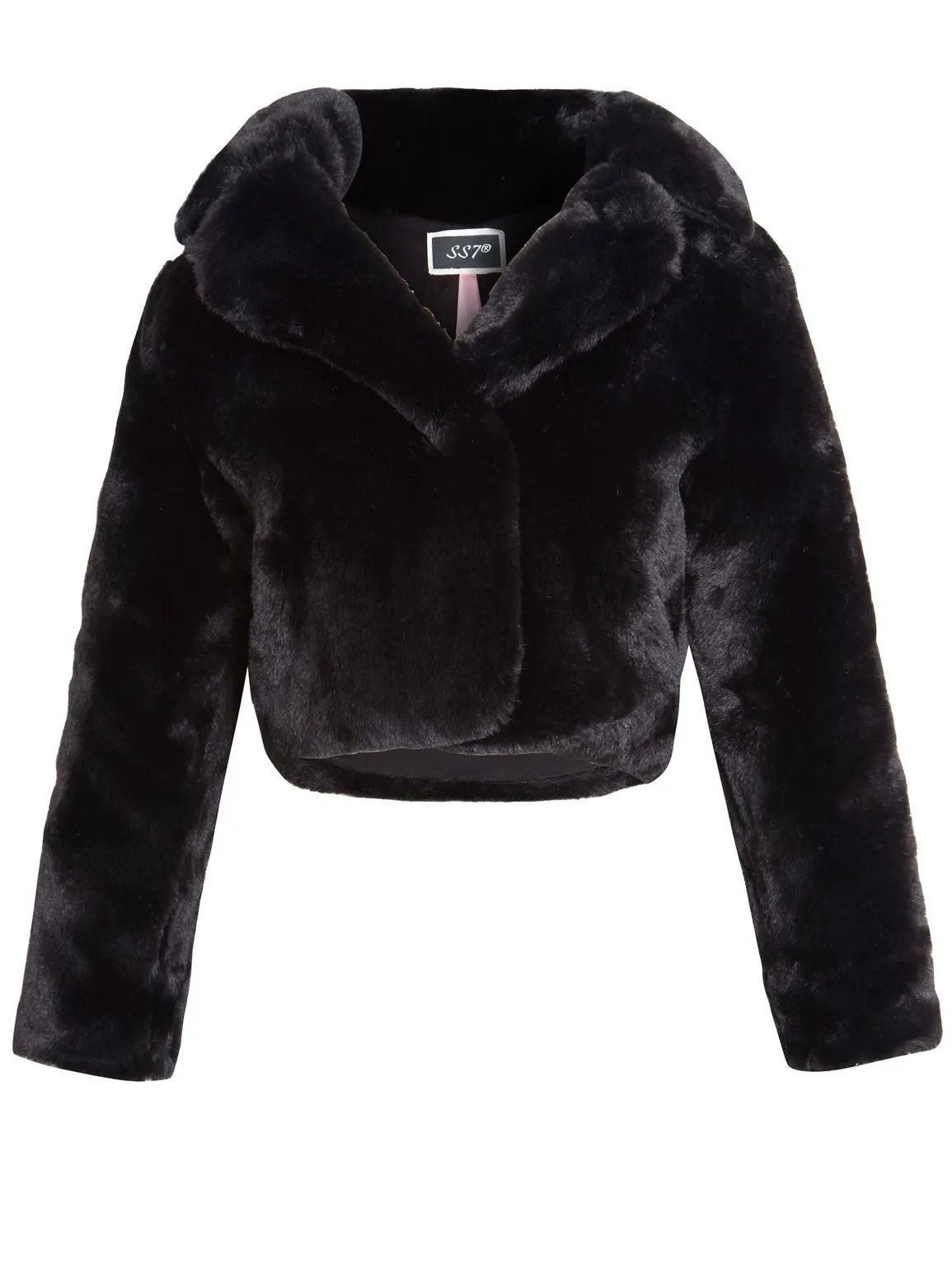 Womens Cropped Faux Fur Jacket, UK Sizes 6 to 14