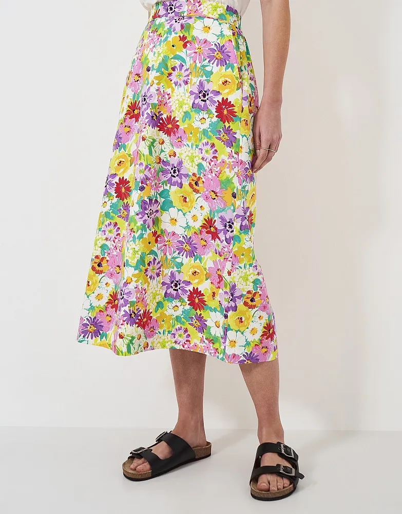 Women's Lyocell Blend Floral Printed Skirt from Crew Clothing Company